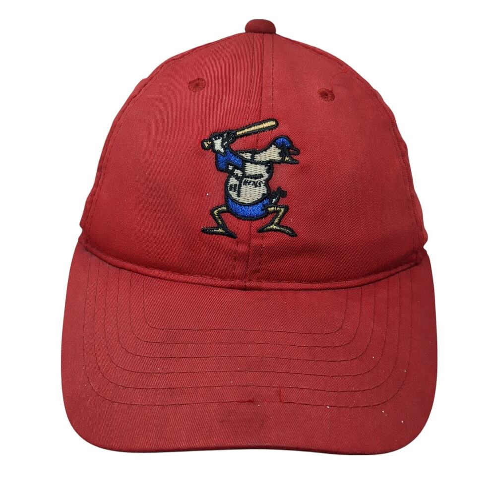 AJM International Strapback Baseball Cap Red One Size Adjustable Embroidered